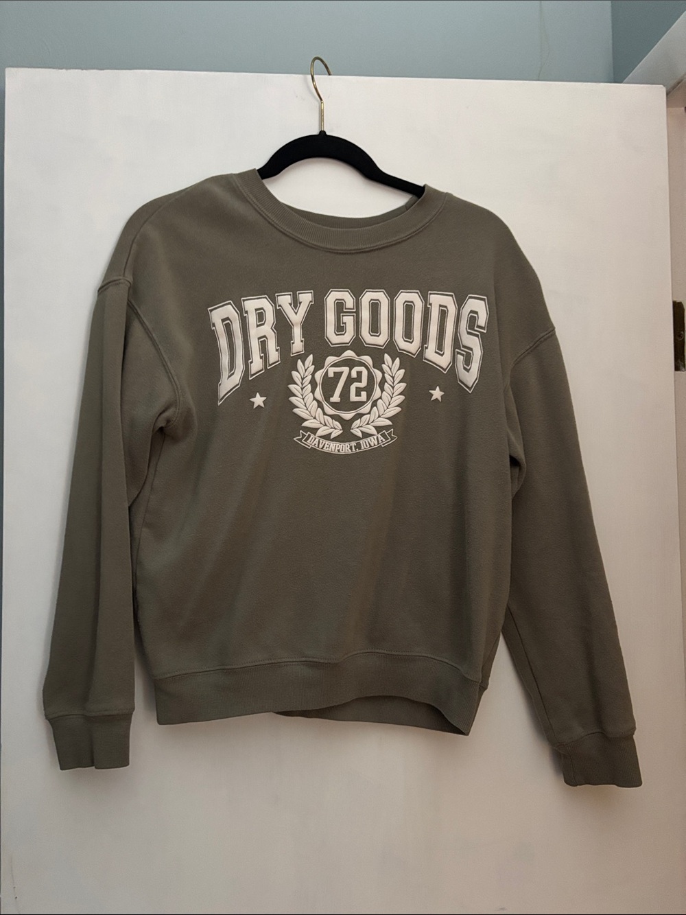Dry Goods Women’s Crewneck Sweatshirt in Olive